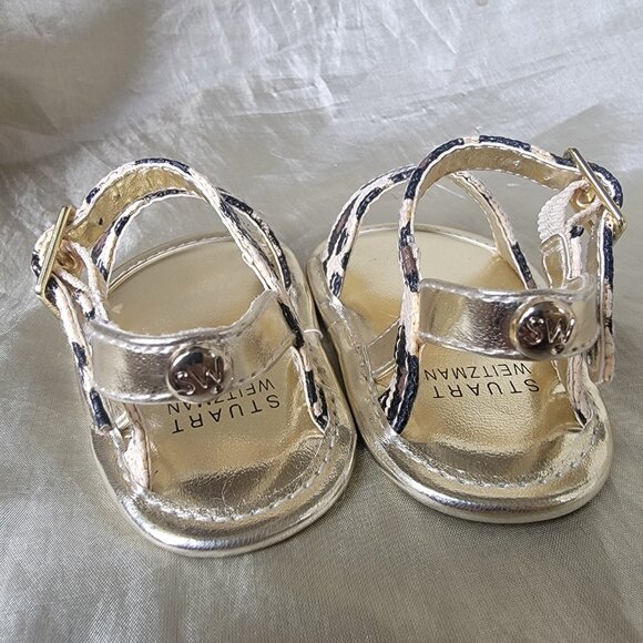Stuart Weitzman Baby Nudist Caramel girl shoes size 1 - Picture 3 of 4